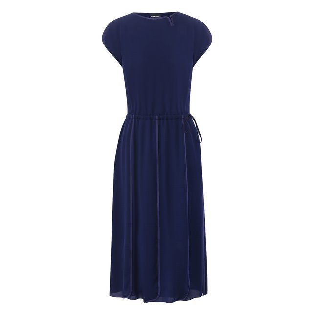 Шелковое платье Giorgio Armani синего цвета