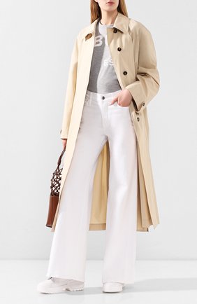 Женская хлопковая футболка BURBERRY серого цвета по цене 26700 руб., арт. 8028904 | Фото 2 Женская хлопковая футболка BURBERRY серого цвета, арт. 8028904 | Фото 2