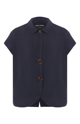 Женская шелковая рубашка GIORGIO ARMANI темно-синего цвета по цене 107000 руб., арт. 0SHGG0D4/T01HI | Фото 1 Женская шелковая рубашка GIORGIO ARMANI темно-синего цвета, арт. 0SHGG0D4/T01HI | Фото 1