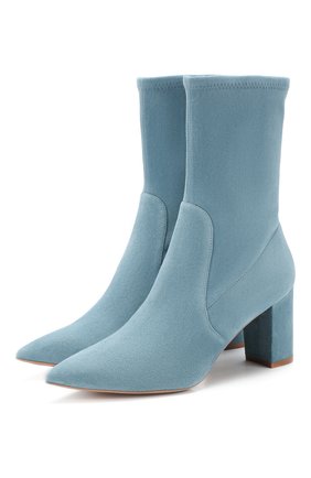 Женские замшевые ботильоны STUART WEITZMAN голубого цвета по цене 47200 руб., арт. S4006 | Фото 1 Женские замшевые ботильоны STUART WEITZMAN голубого цвета, арт. S4006 | Фото 1