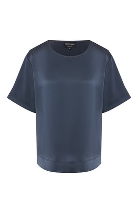 Женская шелковая блузка GIORGIO ARMANI синего цвета по цене 97950 руб., арт. 0SHCCZ20/TZ487 | Фото 1 Женская шелковая блузка GIORGIO ARMANI синего цвета, арт. 0SHCCZ20/TZ487 | Фото 1