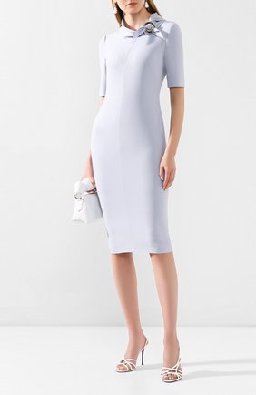 Женское шерстяное платье GIORGIO ARMANI голубого цвета по цене 221500 руб., арт. 0SHVA04Y/T001T | Фото 2 Женское шерстяное платье GIORGIO ARMANI голубого цвета, арт. 0SHVA04Y/T001T | Фото 2
