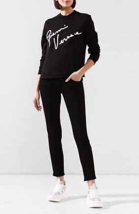 Женская хлопковый свитшот VERSACE черного цвета по цене 39550 руб., арт. A85854/A231242 | Фото 2 Женская хлопковый свитшот VERSACE черного цвета, арт. A85854/A231242 | Фото 2