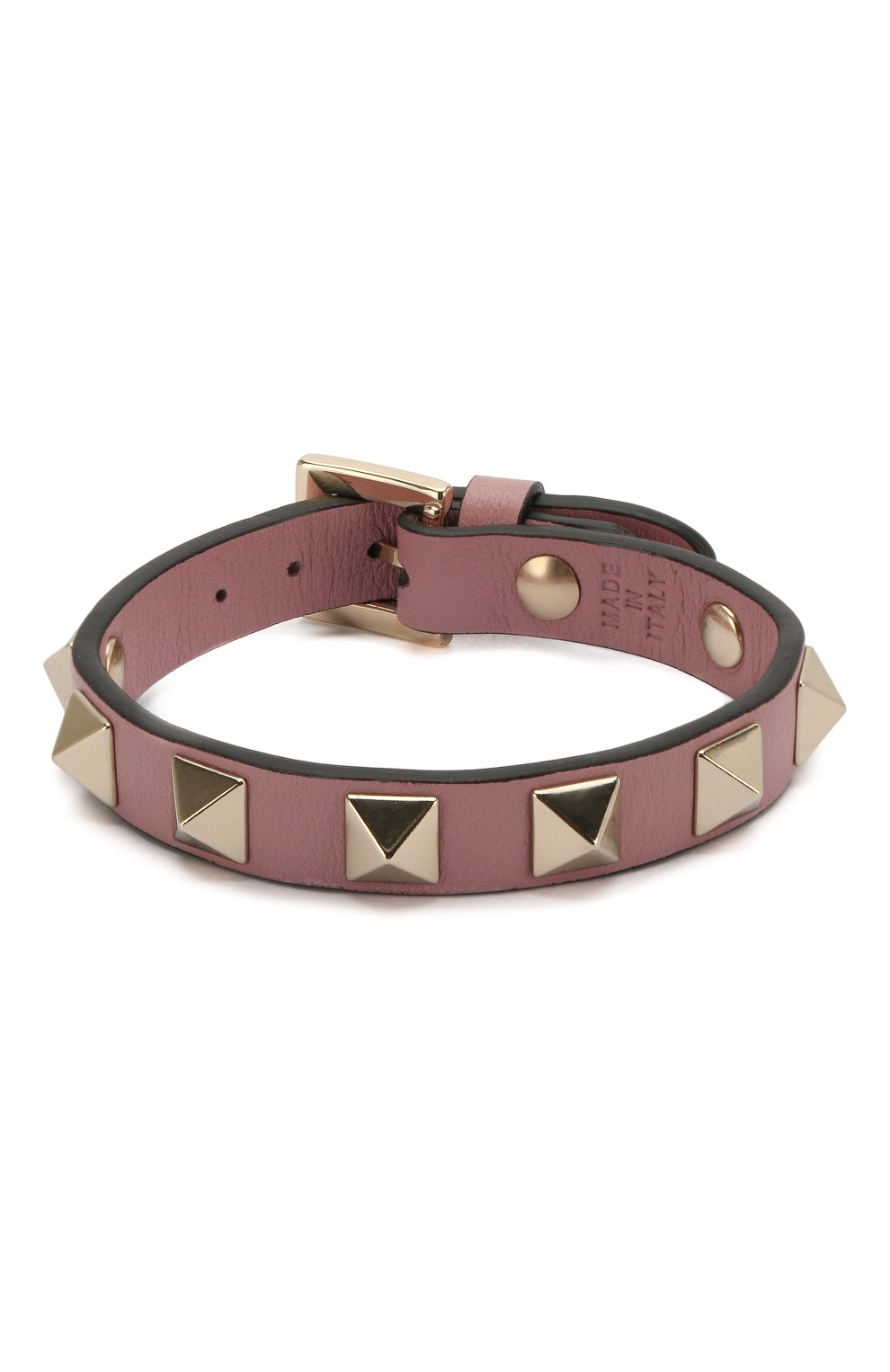 Женский кожаный браслет valentino garavani rockstud VALENTINO розового цвета, арт. QW0J0255VIT | Фото 1