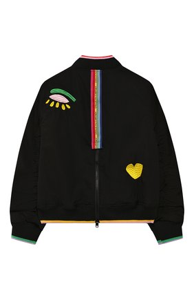 Детская бомбер STELLA MCCARTNEY черного цвета по цене 10800 руб., арт. 588625/S0KD3 | Фото 2 Детская бомбер STELLA MCCARTNEY черного цвета, арт. 588625/S0KD3 | Фото 2