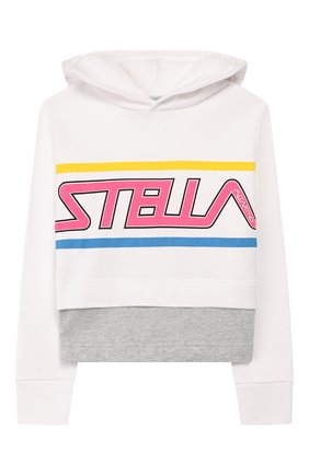 Детский хлопковое худи STELLA MCCARTNEY белого цвета по цене 5995 руб., арт. 588677/S0J45 | Фото 1 Детский хлопковое худи STELLA MCCARTNEY белого цвета, арт. 588677/S0J45 | Фото 1