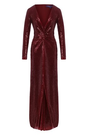Женское платье с пайетками RALPH LAUREN бордового цвета по цене 2265000 руб., арт. 290809605 | Фото 1 Женское платье с пайетками RALPH LAUREN бордового цвета, арт. 290809605 | Фото 1