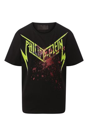 Женская хлопковая футболка PHILIPP PLEIN черного цвета по цене 24915 руб., арт. P20C WTK1938 PTE003N | Фото 1 Женская хлопковая футболка PHILIPP PLEIN черного цвета, арт. P20C WTK1938 PTE003N | Фото 1
