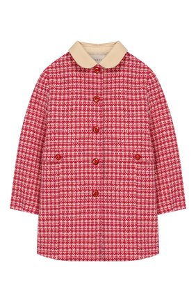Детское шерстяное пальто GUCCI розового цвета по цене 95300 руб., арт. 595400/XWAH9 | Фото 1 Детское шерстяное пальто GUCCI розового цвета, арт. 595400/XWAH9 | Фото 1