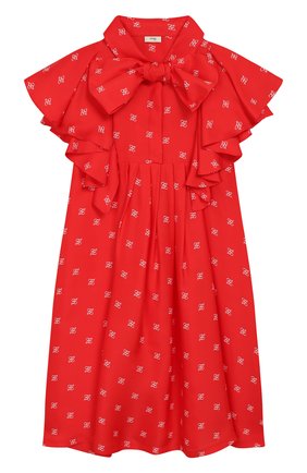 Детское платье FENDI красного цвета по цене 67250 руб., арт. JFB339/AAD8/8A-12+ | Фото 1 Детское платье FENDI красного цвета, арт. JFB339/AAD8/8A-12+ | Фото 1