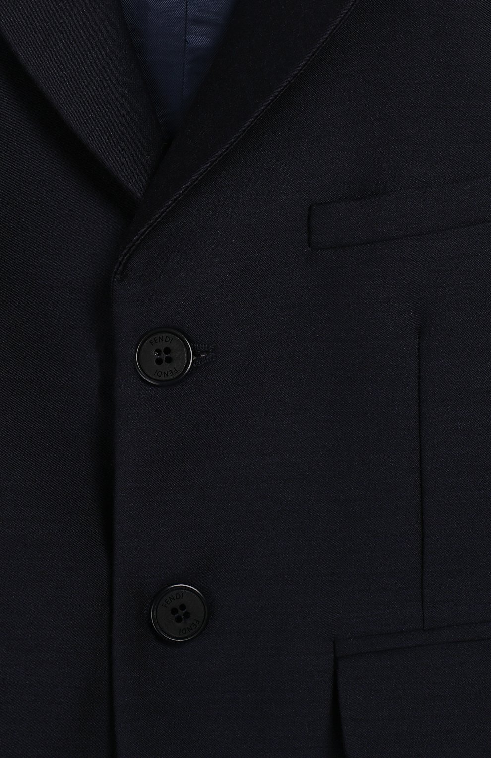 Детский пиджак FENDI темно-синего цвета по цене 67250 руб., арт. BMA103/ABYM/12M-24M | Фото 3 Детский пиджак FENDI темно-синего цвета, арт. BMA103/ABYM/12M-24M | Фото 3