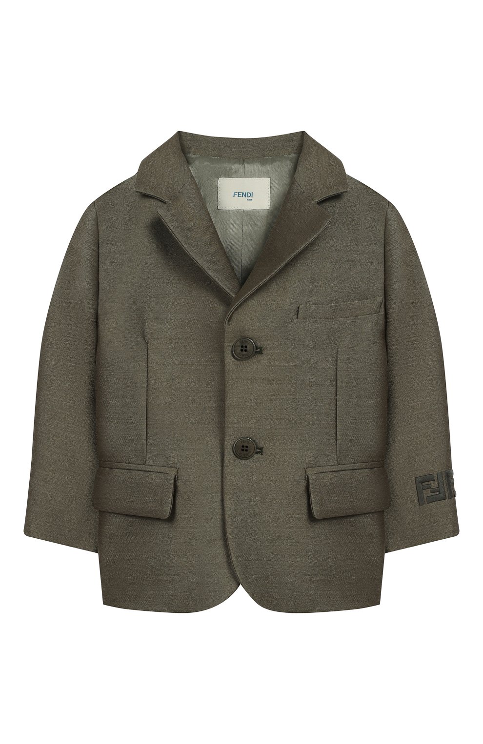 Детский пиджак FENDI хаки цвета, арт. BMA103/ABYM/12M-24M | Фото 1