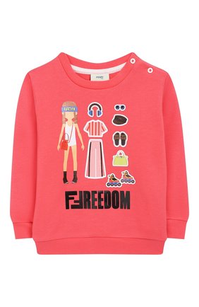 Детский хлопковый свитшот FENDI кораллового цвета по цене 14800 руб., арт. BFH056/5V0/3M-9M | Фото 1 Детский хлопковый свитшот FENDI кораллового цвета, арт. BFH056/5V0/3M-9M | Фото 1