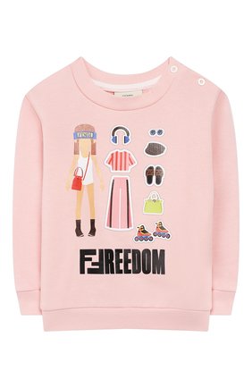 Детский хлопковый свитшот FENDI светло-розового цвета по цене 14800 руб., арт. BFH056/5V0/3M-9M | Фото 1 Детский хлопковый свитшот FENDI светло-розового цвета, арт. BFH056/5V0/3M-9M | Фото 1