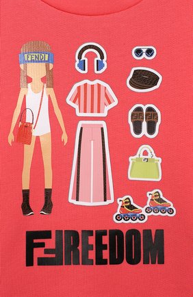 Детский хлопковый свитшот FENDI кораллового цвета по цене 14800 руб., арт. BFH056/5V0/12M-24M | Фото 3 Детский хлопковый свитшот FENDI кораллового цвета, арт. BFH056/5V0/12M-24M | Фото 3