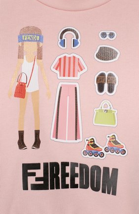 Детский хлопковый свитшот FENDI светло-розового цвета по цене 14800 руб., арт. BFH056/5V0/12M-24M | Фото 3 Детский хлопковый свитшот FENDI светло-розового цвета, арт. BFH056/5V0/12M-24M | Фото 3
