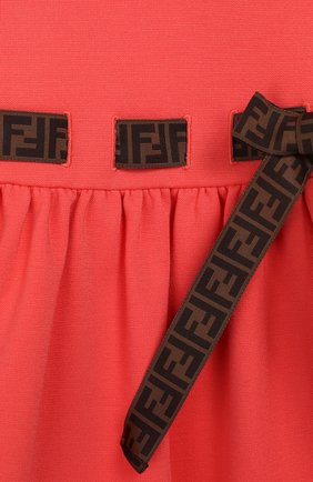 Женская платье FENDI кораллового цвета по цене 29400 руб., арт. BFB291/A6IK/12M-24M | Фото 3 Женская платье FENDI кораллового цвета, арт. BFB291/A6IK/12M-24M | Фото 3