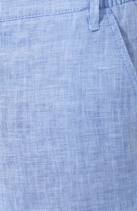 Мужские льняные брюки ZILLI голубого цвета, арт. M0T-D0181-LIN01/R001 | Фото 5 (Длина (брюки, джинсы): Стандартные; Случай: Повседневный; Материал внешний: Лен; Стили: Кэжуэл)