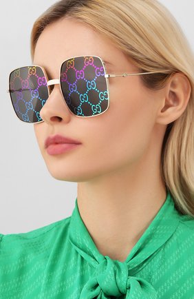Женские солнцезащитные очки GUCCI черного цвета по цене 38250 руб., арт. GG0414 003 | Фото 2 Женские солнцезащитные очки GUCCI черного цвета, арт. GG0414 003 | Фото 2