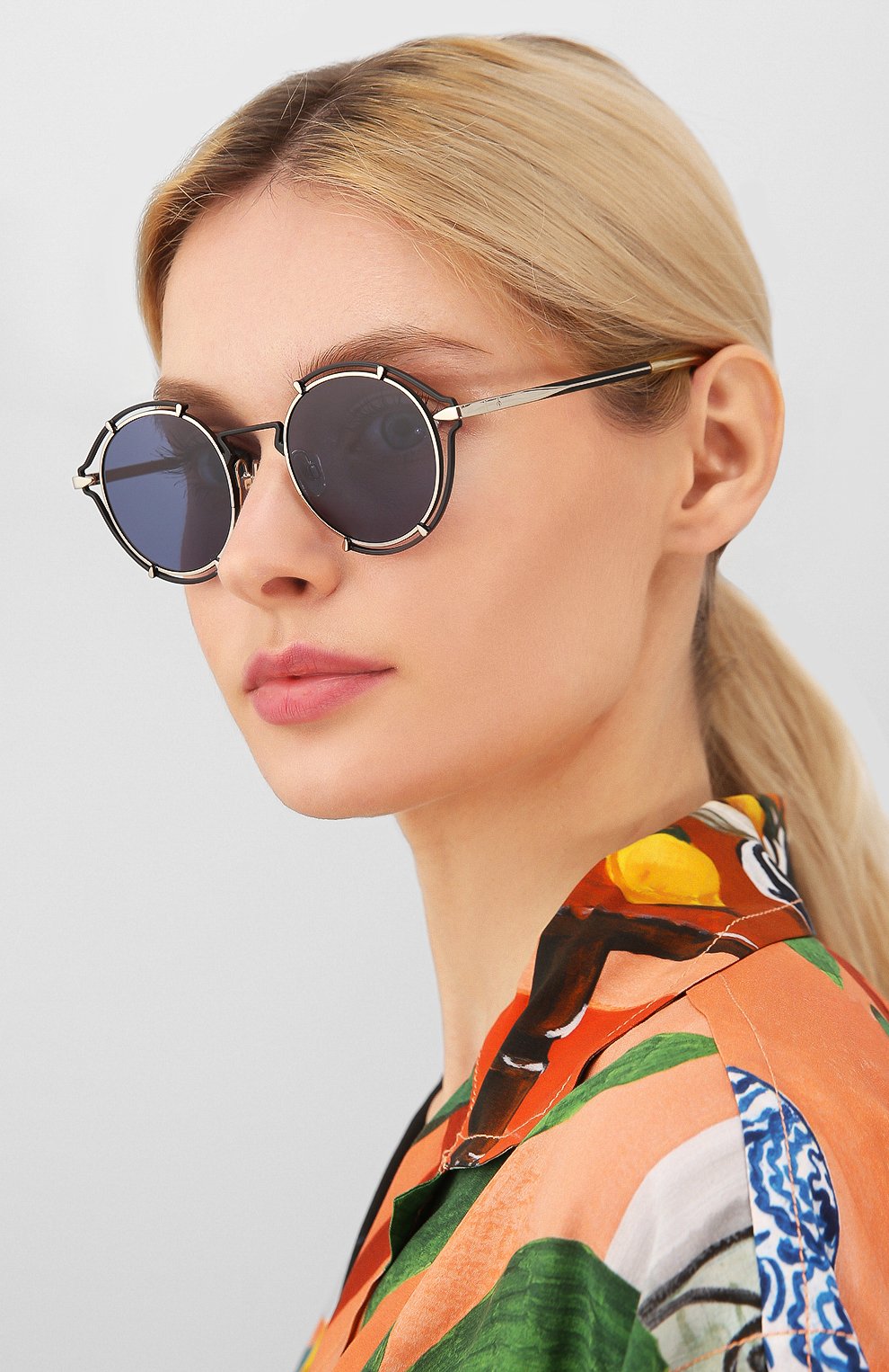 Женские солнцезащитные очки RAG&BONE синего цвета по цене 25650 руб., арт. RNB1024 LKS | Фото 2 Женские солнцезащитные очки RAG&BONE синего цвета, арт. RNB1024 LKS | Фото 2