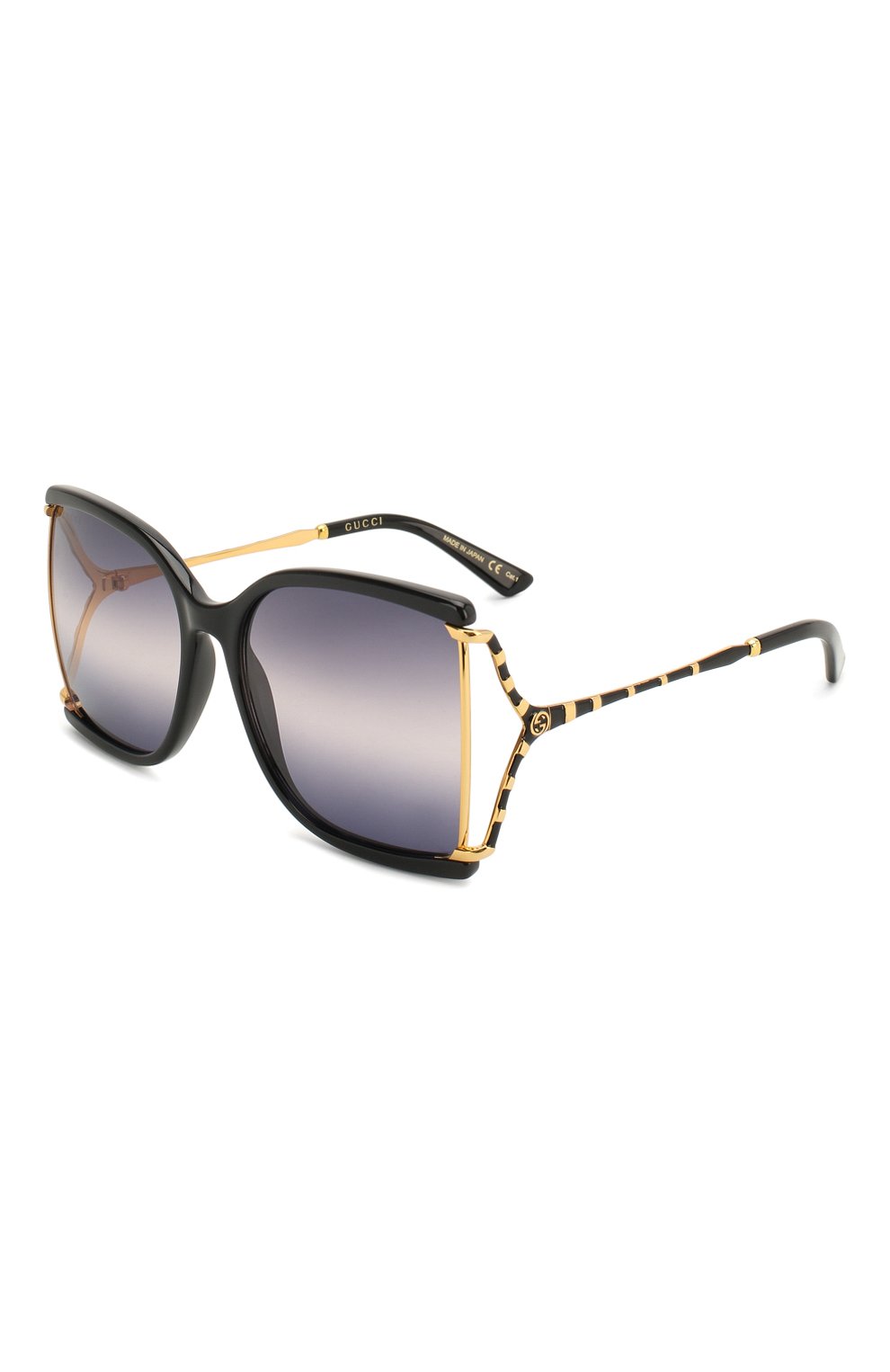Женские солнцезащитные очки GUCCI черного цвета, арт. GG0592S 002 | Фото 1
