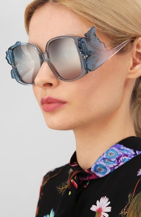Женские солнцезащитные очки GIORGIO ARMANI голубого цвета по цене 21700 руб., арт. 8137-5855K7 | Фото 2 Женские солнцезащитные очки GIORGIO ARMANI голубого цвета, арт. 8137-5855K7 | Фото 2