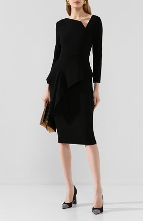 Женское шерстяное платье ROLAND MOURET черного цвета по цене 162500 руб., арт. EW20/S0976/F4044 | Фото 2 Женское шерстяное платье ROLAND MOURET черного цвета, арт. EW20/S0976/F4044 | Фото 2