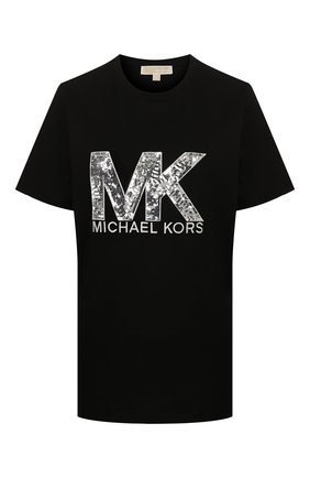 Женская хлопковая футболка MICHAEL MICHAEL KORS черного цвета по цене 8815 руб., арт. MH95MCE97J | Фото 1 Женская хлопковая футболка MICHAEL MICHAEL KORS черного цвета, арт. MH95MCE97J | Фото 1