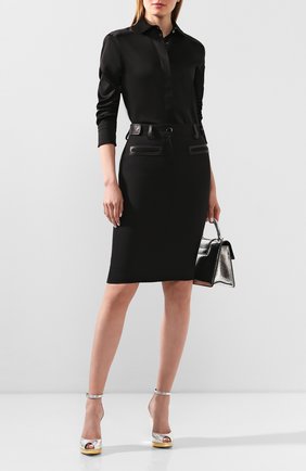 Женская шерстяная юбка TOM FORD черного цвета по цене 159000 руб., арт. GC5508-FAX236 | Фото 2 Женская шерстяная юбка TOM FORD черного цвета, арт. GC5508-FAX236 | Фото 2
