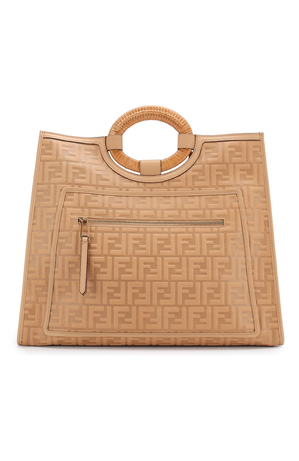 Женская сумка-тоут FENDI бежевого цвета, арт. 8BH351 AAIJ | Фото 1