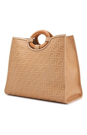 Женская сумка-тоут FENDI бежевого цвета по цене 265000 руб., арт. 8BH351 AAIJ | Фото 3 Женская сумка-тоут FENDI бежевого цвета, арт. 8BH351 AAIJ | Фото 3