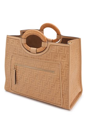 Женская сумка-тоут FENDI бежевого цвета по цене 265000 руб., арт. 8BH351 AAIJ | Фото 4 Женская сумка-тоут FENDI бежевого цвета, арт. 8BH351 AAIJ | Фото 4