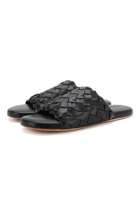 Мужские кожаные шлепанцы BOTTEGA VENETA черного цвета по цене 69950 руб., арт. 620298/VBTR0 | Фото 1 Мужские кожаные шлепанцы BOTTEGA VENETA черного цвета, арт. 620298/VBTR0 | Фото 1
