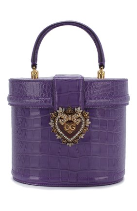 Женская сумка devotion из кожи аллигатора DOLCE & GABBANA фиолетового цвета по цене 1375000 руб., арт. BB6800/B2DE5/AMIS | Фото 1 Женская сумка devotion из кожи аллигатора DOLCE & GABBANA фиолетового цвета, арт. BB6800/B2DE5/AMIS | Фото 1 (Ремень/цепочка: На ремешке; Размер: mini; Сумки-технические: Сумки top-handle, Сумки через плечо)
