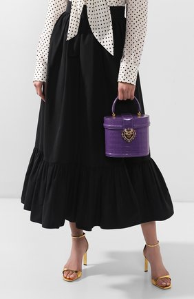 Женская сумка devotion из кожи аллигатора DOLCE & GABBANA фиолетового цвета по цене 1375000 руб., арт. BB6800/B2DE5/AMIS | Фото 2 Женская сумка devotion из кожи аллигатора DOLCE & GABBANA фиолетового цвета, арт. BB6800/B2DE5/AMIS | Фото 2 (Ремень/цепочка: На ремешке; Размер: mini; Сумки-технические: Сумки top-handle, Сумки через плечо)
