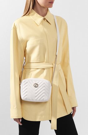 Женская сумка GIORGIO ARMANI белого цвета по цене 76200 руб., арт. Y1B040/YEZ9X | Фото 2 Женская сумка GIORGIO ARMANI белого цвета, арт. Y1B040/YEZ9X | Фото 2
