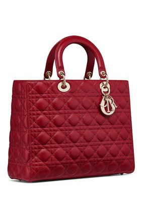 Женская сумка lady dior large DIOR бордового цвета по цене 370000 руб., арт. M0566ONGEM52R | Фото 2 Женская сумка lady dior large DIOR бордового цвета, арт. M0566ONGEM52R | Фото 2