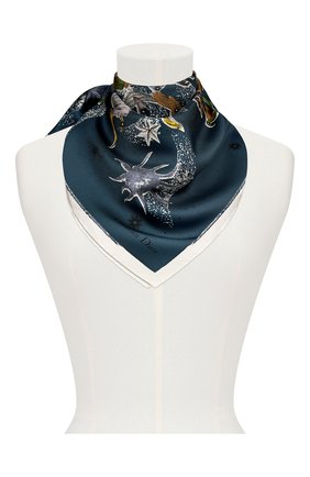 Женский шелковый платок dior sky map DIOR синего цвета по цене 24000 руб., арт. 01DSM070I604C580 | Фото 2 Женский шелковый платок dior sky map DIOR синего цвета, арт. 01DSM070I604C580 | Фото 2
