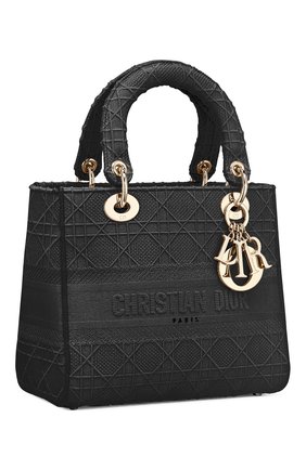 Женская сумка lady d-lite DIOR черного цвета по цене 315000 руб., арт. M0565OREYM989 | Фото 2 Женская сумка lady d-lite DIOR черного цвета, арт. M0565OREYM989 | Фото 2