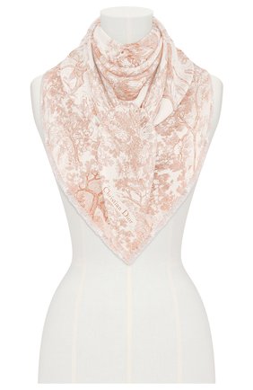 Женский шелковый платок dioriviera toile de jouy DIOR розового цвета по цене 63000 руб., арт. 02JOU140I616C418 | Фото 2 Женский шелковый платок dioriviera toile de jouy DIOR розового цвета, арт. 02JOU140I616C418 | Фото 2