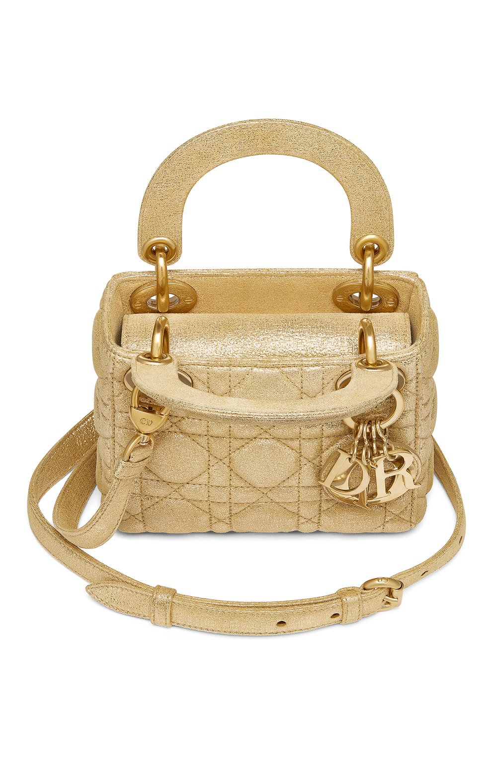 Детская сумка lady nano DIOR золотого цвета по цене 264000 руб., арт. M0514MDALM07J | Фото 3 Детская сумка lady nano DIOR золотого цвета, арт. M0514MDALM07J | Фото 3