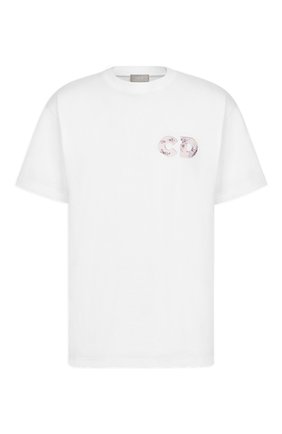 Мужская хлопковая футболка DIOR белого цвета по цене 54000 руб., арт. 023J615C0554C084 | Фото 1 Мужская хлопковая футболка DIOR белого цвета, арт. 023J615C0554C084 | Фото 1