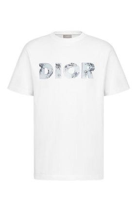 Мужская хлопковая футболка DIOR белого цвета по цене 44500 руб., арт. 023J615B0554C088 | Фото 1 Мужская хлопковая футболка DIOR белого цвета, арт. 023J615B0554C088 | Фото 1