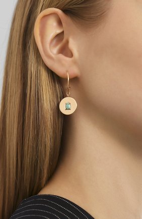 Женские серьги с бирюзой: стрелец MOONKA STUDIO золотого цвета по цене 6500 руб., арт. in-er-trq | Фото 2 Женские серьги с бирюзой: стрелец MOONKA STUDIO золотого цвета, арт. in-er-trq | Фото 2