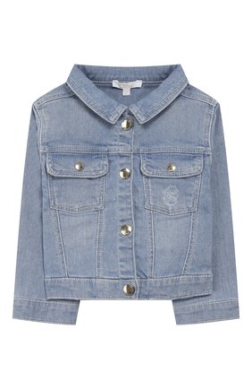 Детского джинсовая куртка CHLOÉ голубого цвета по цене 22950 руб., арт. C06100 | Фото 1 Детского джинсовая куртка CHLOÉ голубого цвета, арт. C06100 | Фото 1 (Материал внешний: Хлопок; Рукава: Длинные; Кросс-КТ НВ: Куртки)