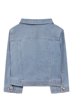 Детского джинсовая куртка CHLOÉ голубого цвета по цене 22950 руб., арт. C06100 | Фото 2 Детского джинсовая куртка CHLOÉ голубого цвета, арт. C06100 | Фото 2 (Материал внешний: Хлопок; Рукава: Длинные; Кросс-КТ НВ: Куртки)
