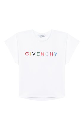 Детская хлопковая футболка GIVENCHY белого цвета по цене 16500 руб., арт. H15155 | Фото 1 Детская хлопковая футболка GIVENCHY белого цвета, арт. H15155 | Фото 1