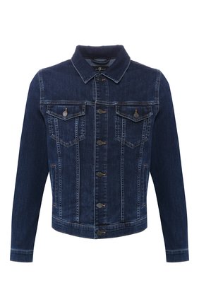 Мужская джинсовая куртка 7 FOR ALL MANKIND синего цвета по цене 23250 руб., арт. JSK5R750DB | Фото 1 Мужская джинсовая куртка 7 FOR ALL MANKIND синего цвета, арт. JSK5R750DB | Фото 1