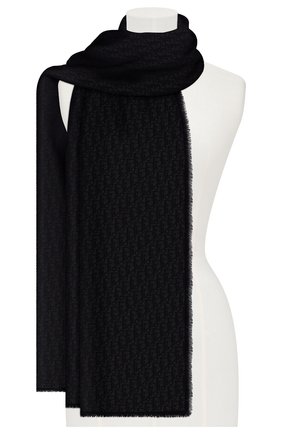 Женская кашемировая шаль dior oblique DIOR черного цвета по цене 94000 руб., арт. 01CDO300A050C900 | Фото 2 Женская кашемировая шаль dior oblique DIOR черного цвета, арт. 01CDO300A050C900 | Фото 2