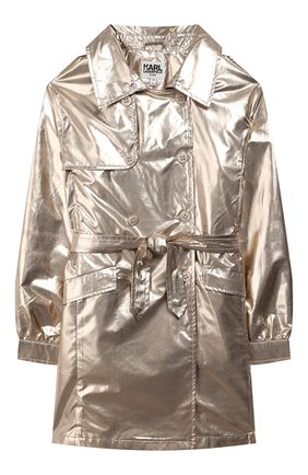 Детский тренч KARL LAGERFELD KIDS золотого цвета по цене 13990 руб., арт. Z16075 | Фото 1 Детский тренч KARL LAGERFELD KIDS золотого цвета, арт. Z16075 | Фото 1